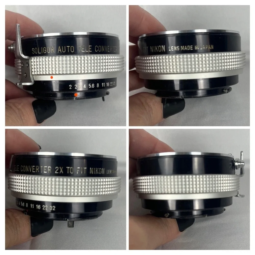 Vtg Soligor Auto Tele-Converter 2X For‎ Nikon F/Ai w Hard Leather Case Japan EUC
